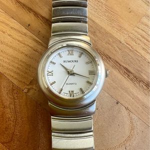 Rumours ladies round silver tone fashion watch NEW BATTERY